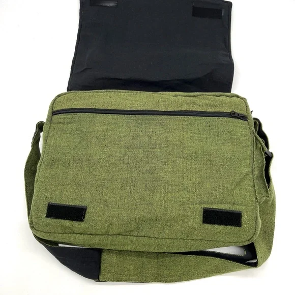 Multi pocket Cotton Embroidered Laptop Messenger Bag - Picture 10 of 15